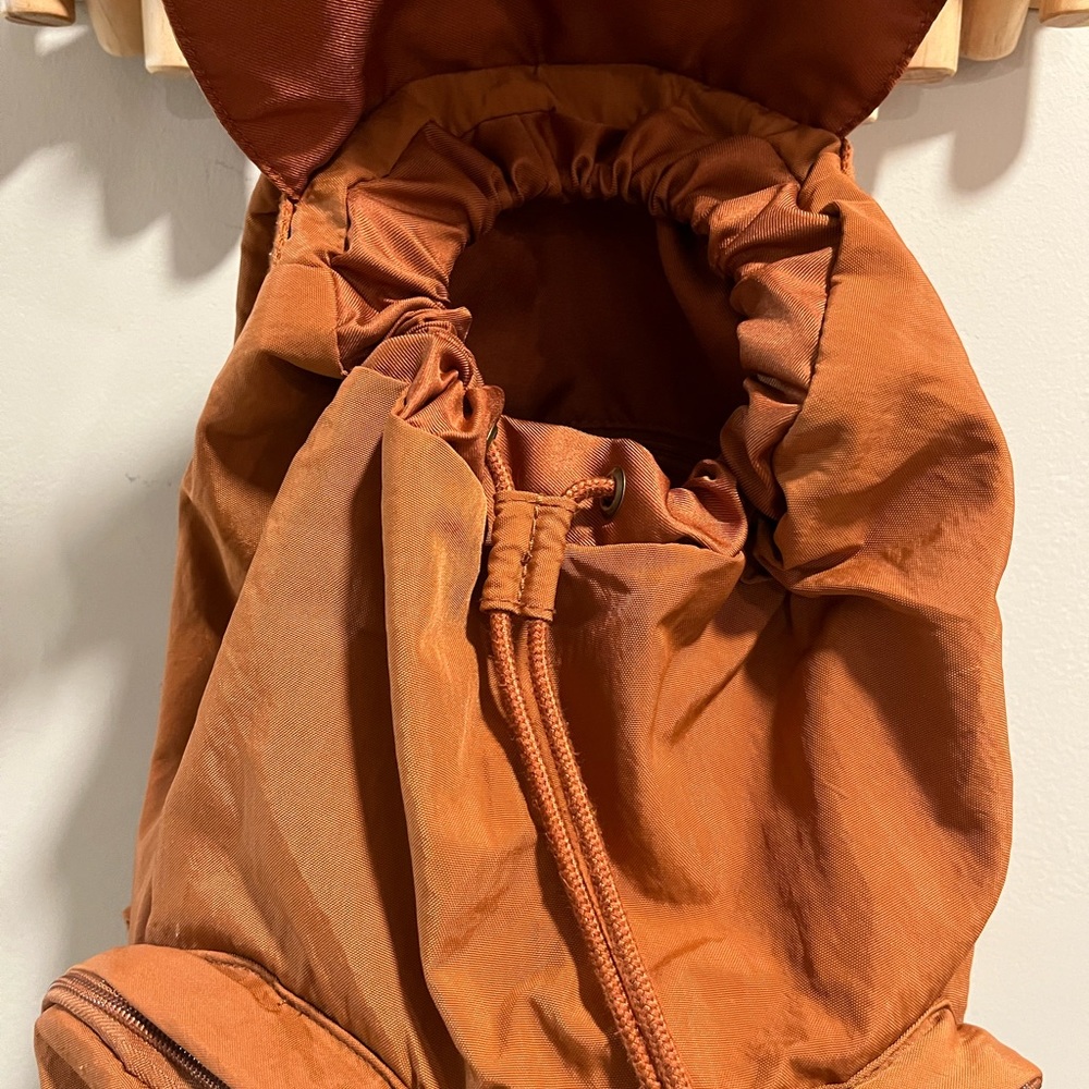 Universal Thread Orange Drawstring Backpack with Front Pockets - Picture 3 of 8
